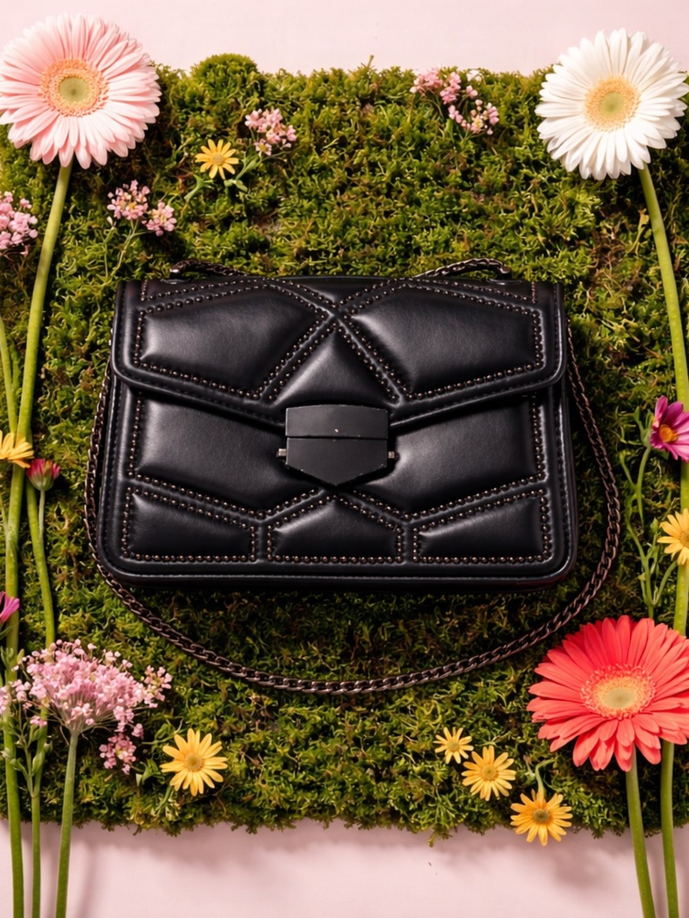 Black Studded Crossbody Bag